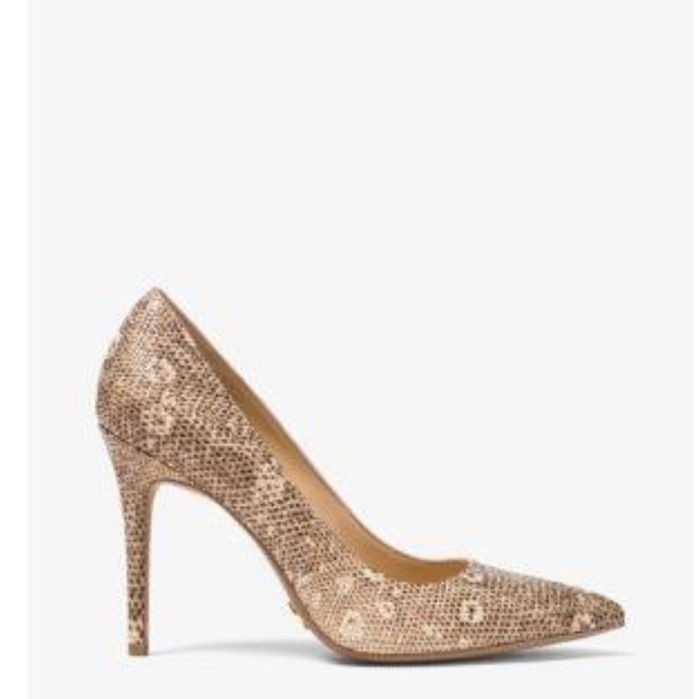 Michael Kors Claire Pump Embossed Leather Pumps - Picture 2 of 9
